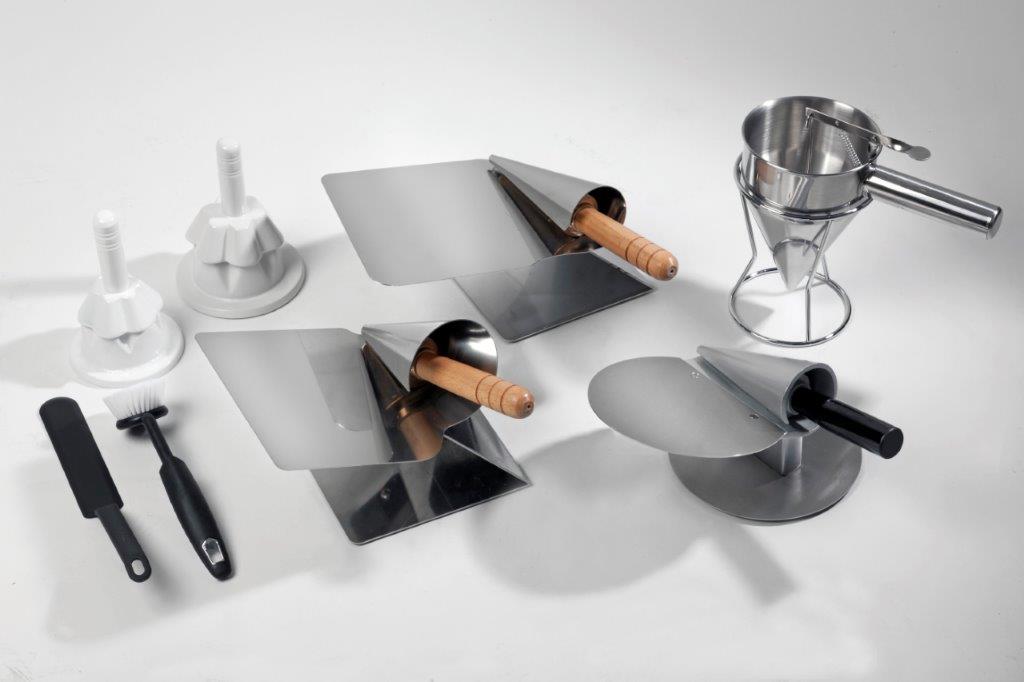 Accessori per coni e cialde Giracono acciaio Giracono anodizzato Giracono in bronzo Stampo per cialde Stampo cestino grande Dosatore manuale