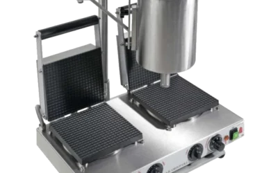 Piastra Doppia per Coni e Cialde con dosatore a tramoggia